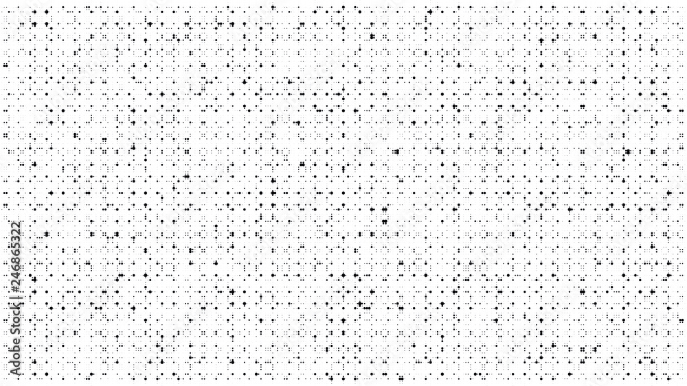 Abstract dots background. Monochrome grunge texture. Halftone Pop Art comic pattern. Polka dot. Geometric vector pattern. Template for presentation flyer, business cards, stickers, report, fabric