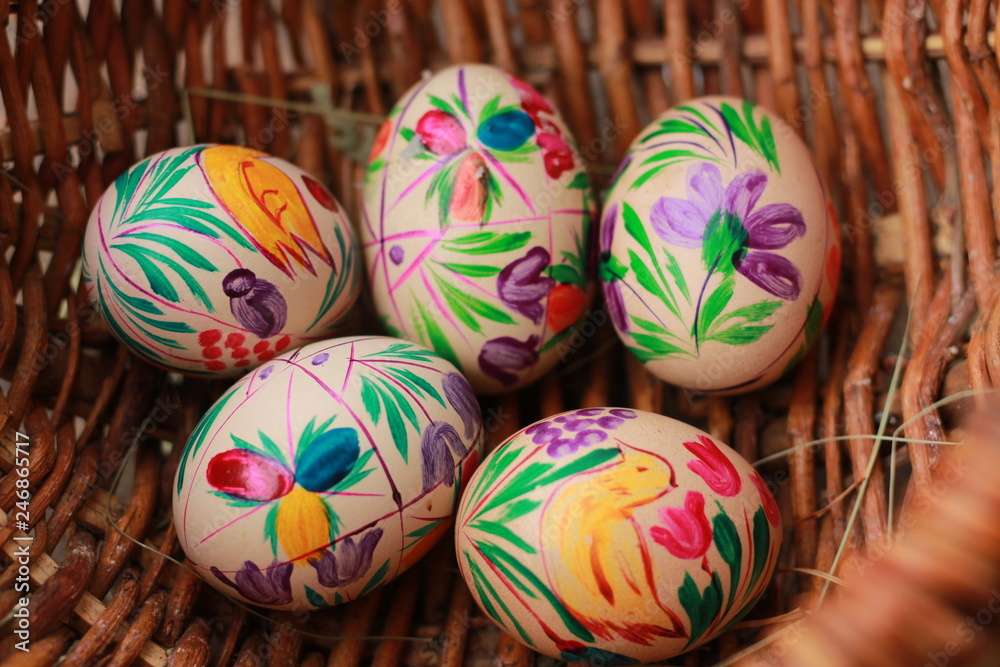 Fototapeta premium handmade painted easter eggs