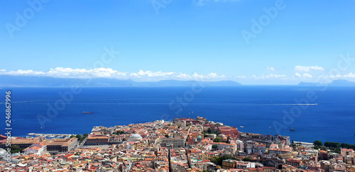 Naples. View of the Mediterranean Sea.