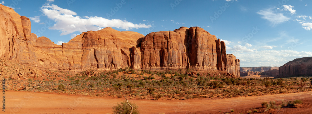 A panorama of buttes in Monument Valley A panorama of buttes in Monument Valley