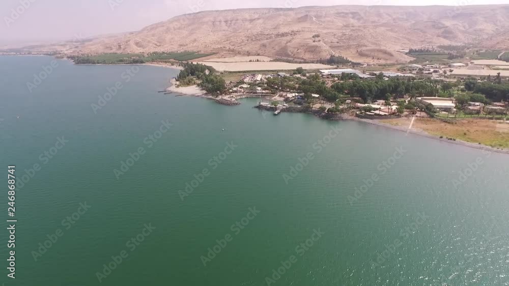 Boats and shore line of Kineret in Tiberia Boats and shore line of Kineret in Tiberia