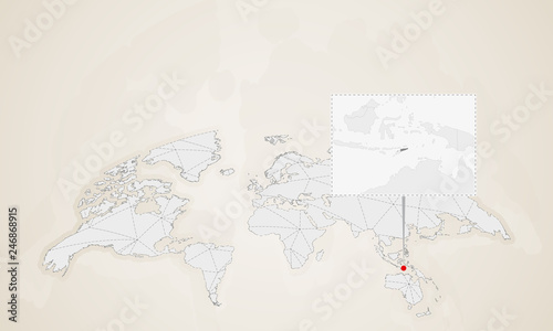 Map of East Timor with neighbor countries pinned on world map.