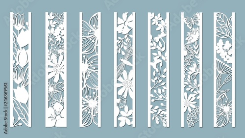 Fényképezés panels with floral pattern