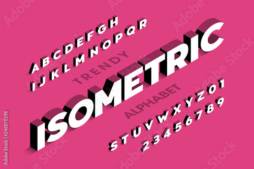 Isometric 3d font design, t...