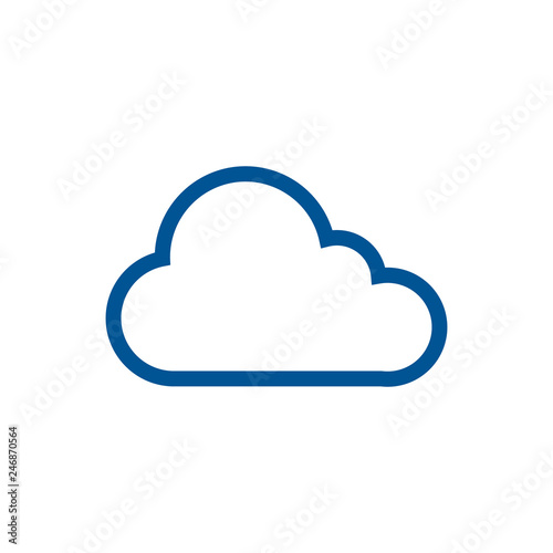 Trendy Cloud Flat Icon. Trendy vector weather or technology symbol for website design, web button, mobile app.