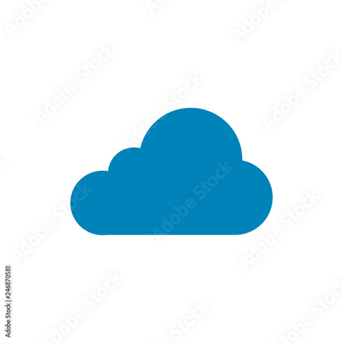 Trendy Cloud Flat Icon. Trendy vector weather or technology symbol for website design, web button, mobile app.