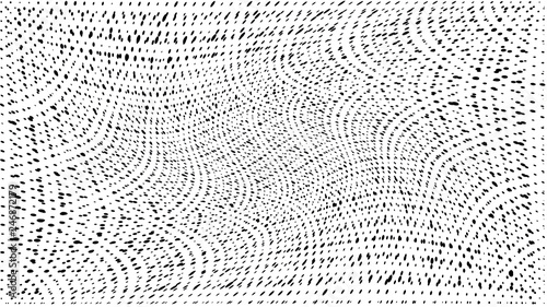 Abstract dots background. Monochrome grunge dirt texture. Halftone Pop Art comic pattern. Geometric small dots, twisted vector pattern. Template for presentation flyer, business cards, report fabric
