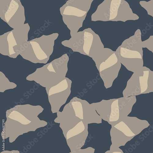Urban camouflage of various shades of beige and blue colors