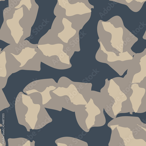 Urban camouflage of various shades of beige and blue colors