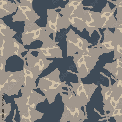 Urban camouflage of various shades of beige and blue colors