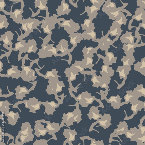 Urban camouflage of various shades of beige and blue colors