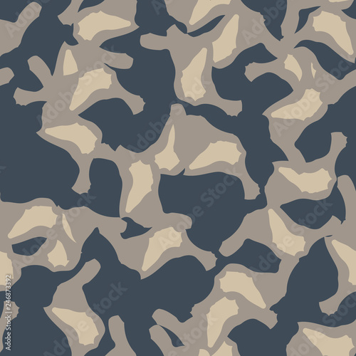 Urban camouflage of various shades of beige and blue colors