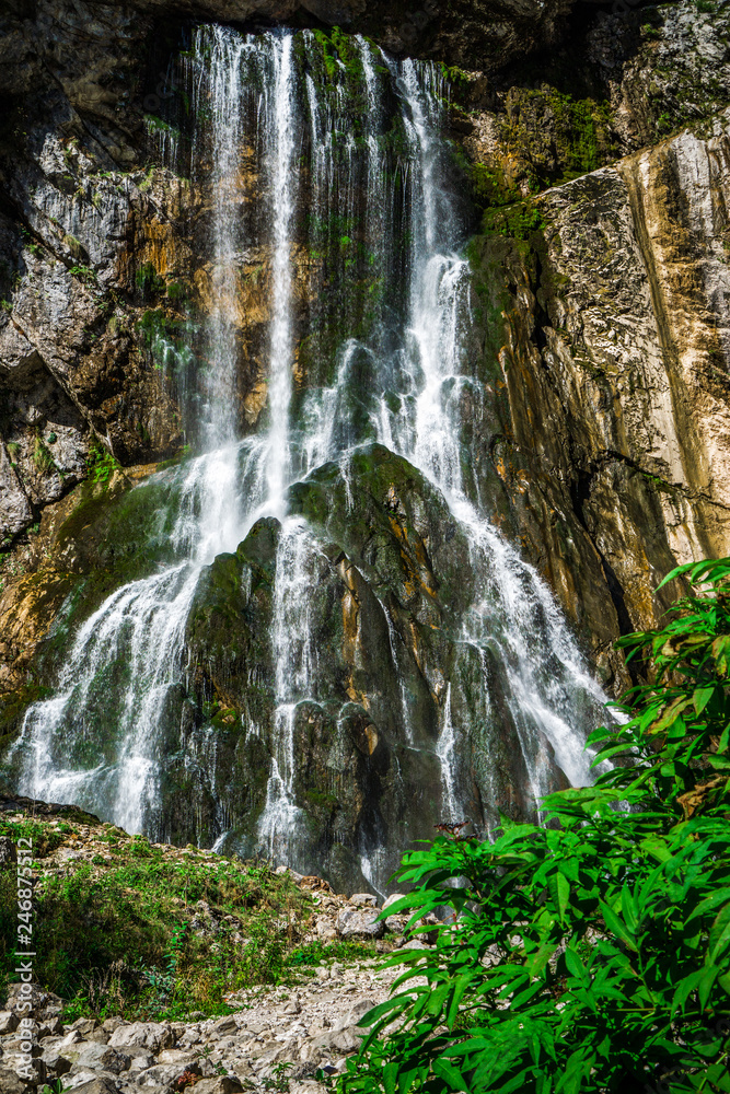 The Gega waterfall. The most famous and largest waterfall in Abkhazia. The Gega waterfall. The most famous and largest waterfall in Abkhazia.