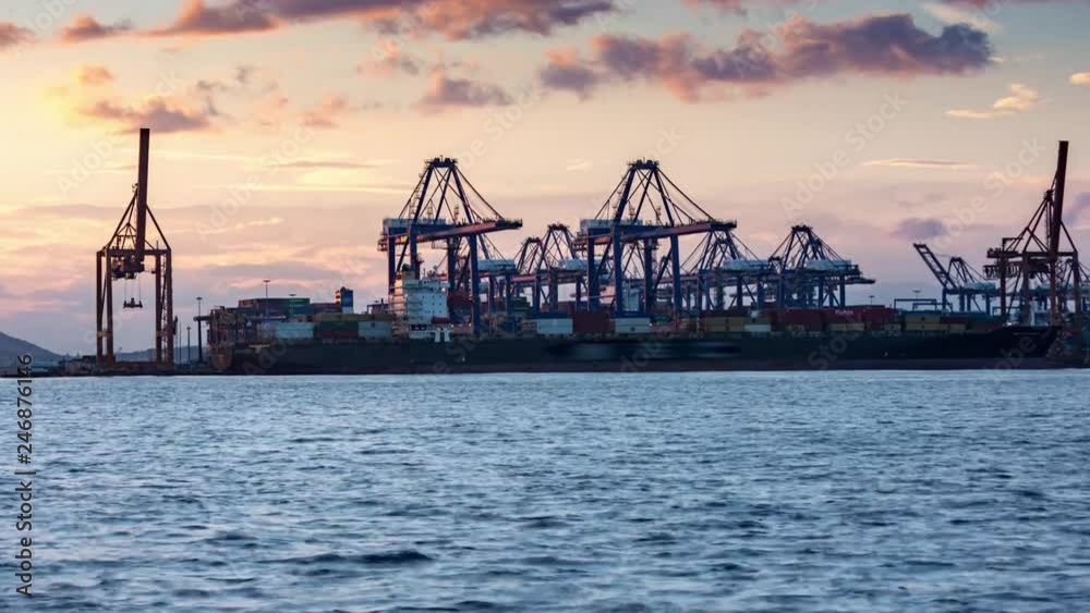 Trading Port Activity, ships, trucks,vehicles, Hoisting Cranes Trading Port Activity, ships, trucks,vehicles, Hoisting Cranes