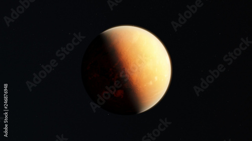 Exoplanet fire planet 3D illustration (Elements of this image furnished by NASA)