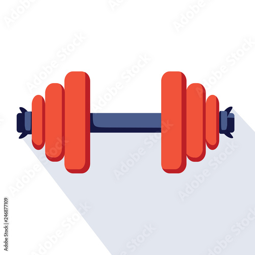 Sport dumbell icon. Flat illustration of sport dumbell vector icon for web design. Sport app logo, bodybuilding
