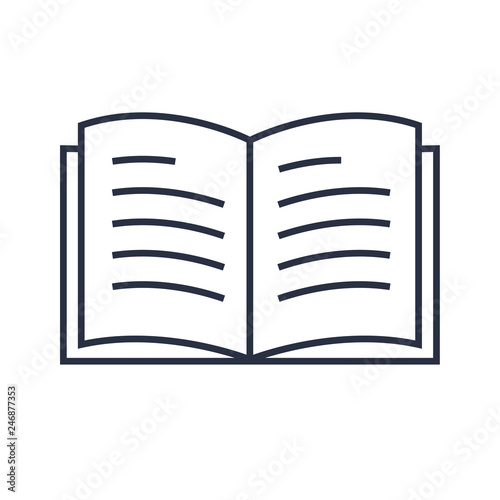 Book line icon vector. Minimalistic modern linear icon for education. Diary, book icon, concept for reading.