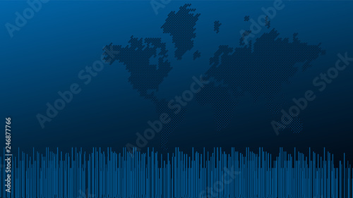 Erde, Punkte, Technologie, Hintergrund, world map