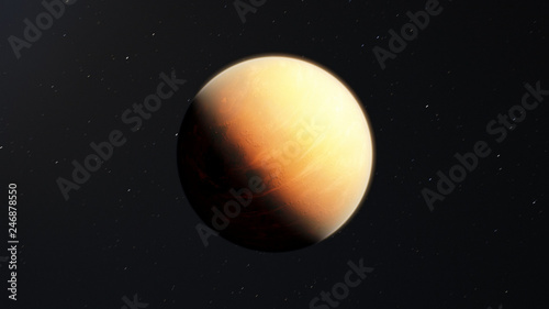 Exoplanet fire planet 3D illustration (Elements of this image furnished by NASA)