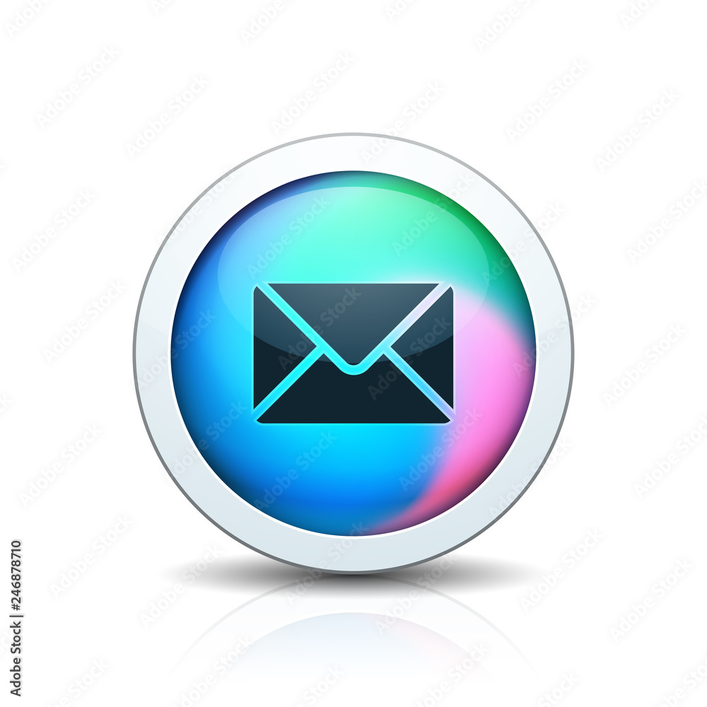 Cantact Mail button sign Holographic style illustration Cantact Mail button sign Holographic style illustration