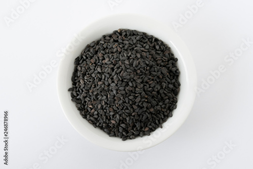 Black Sesame Seeds in a Bowl