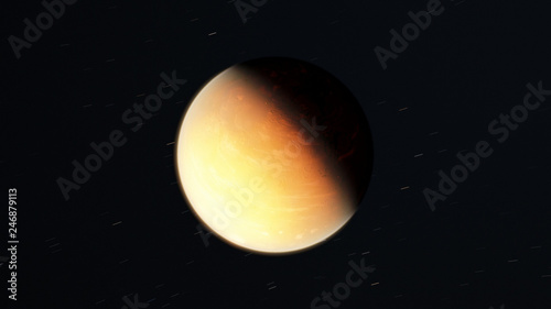 Exoplanet fire planet 3D illustration (Elements of this image furnished by NASA)