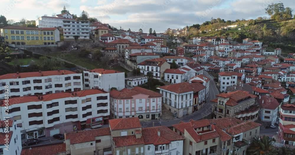 Lastres coastal town in Asturias Spain aerial view Lastres coastal town in Asturias Spain aerial view