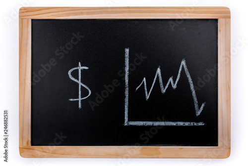 American dollars value diagram on a blackboard on white background © EnesBerkay