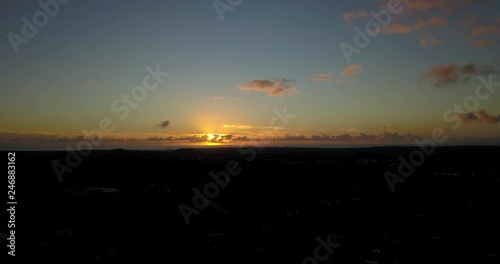 [Aerial]: Dark Sunset in Oceanside, Ca photo