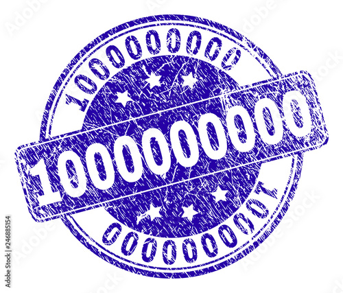 1000000000 stamp seal imprint with grunge style. Designed with rounded rectangle and circles. Blue vector rubber print of 1000000000 label with grunge style.