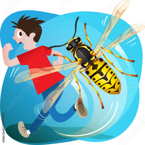 Wasp attacking person