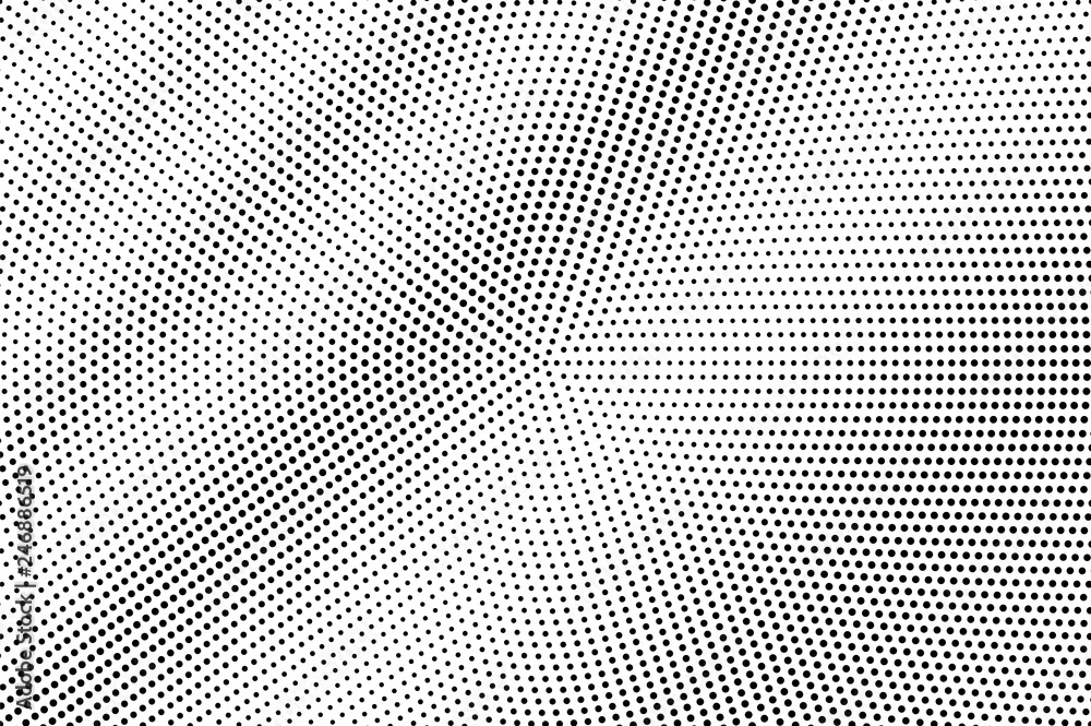 Black on white grunge halftone vector. Digital dotted texture. Abstract dotwork gradient. Monochrome halftone