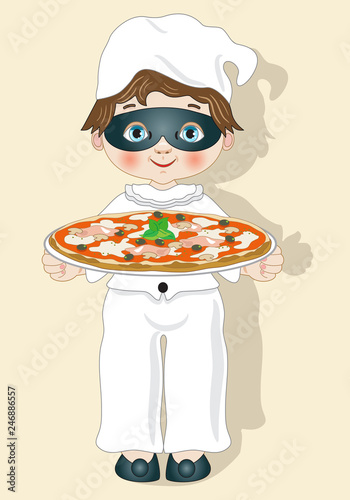 Piccolo pulcinella con pizza