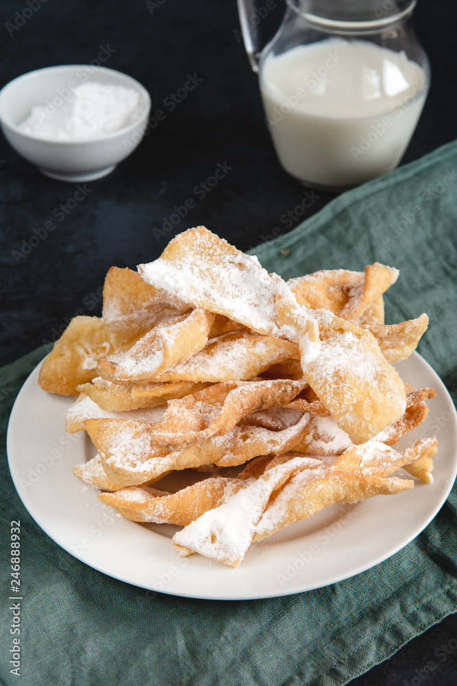 Faworki, Chrusty, Angel Wings - traditional Polish pastries served during Carnival Fat Thursday, just befor Lent. Faworki, Chrusty, Angel Wings - traditional Polish pastries served during Carnival Fat Thursday, just befor Lent.
