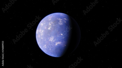 Exoplanet 3D illustration orbital view, purple planet from the orbit (Elements of this image furnished by NASA)