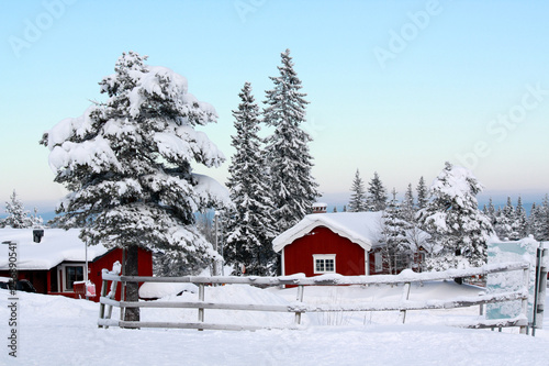 Snowy dalarna in sweden