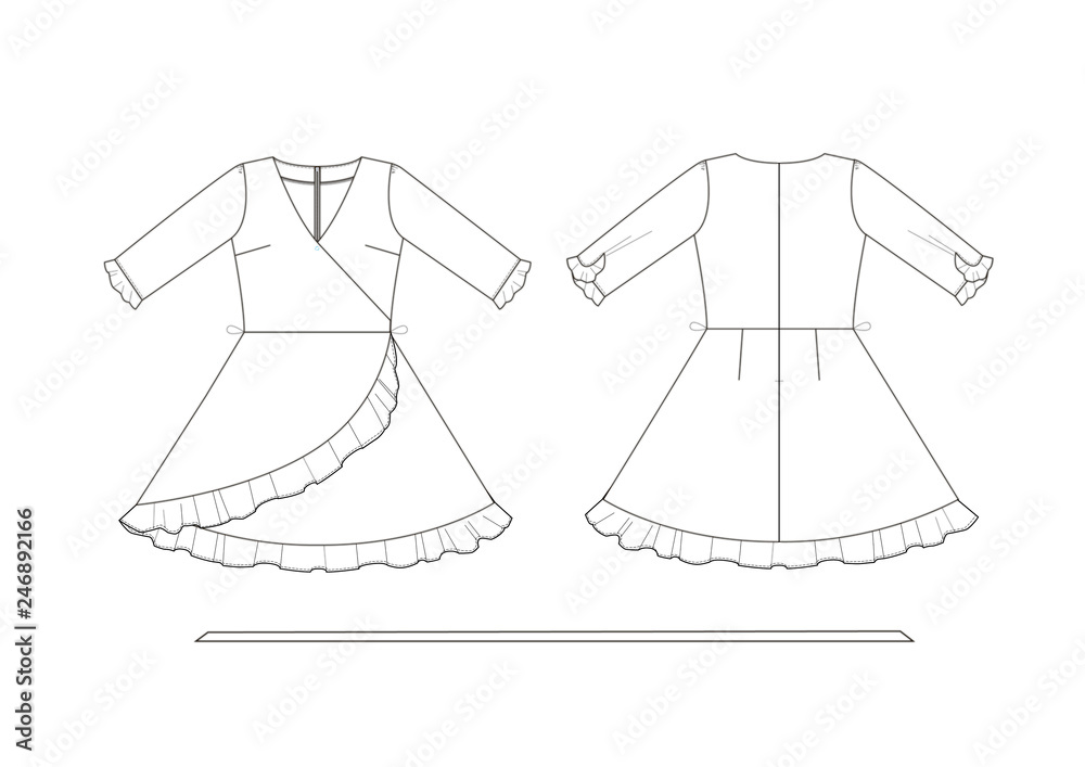 Fototapeta premium drawn fashion online shop icons set. Decorative icons dress, clothing, Vector illustration ink style