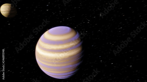 Fototapeta Naklejka Na Ścianę i Meble -  Exoplanet gas giant warm Jupiter 3D illustration (Elements of this image furnished by NASA)