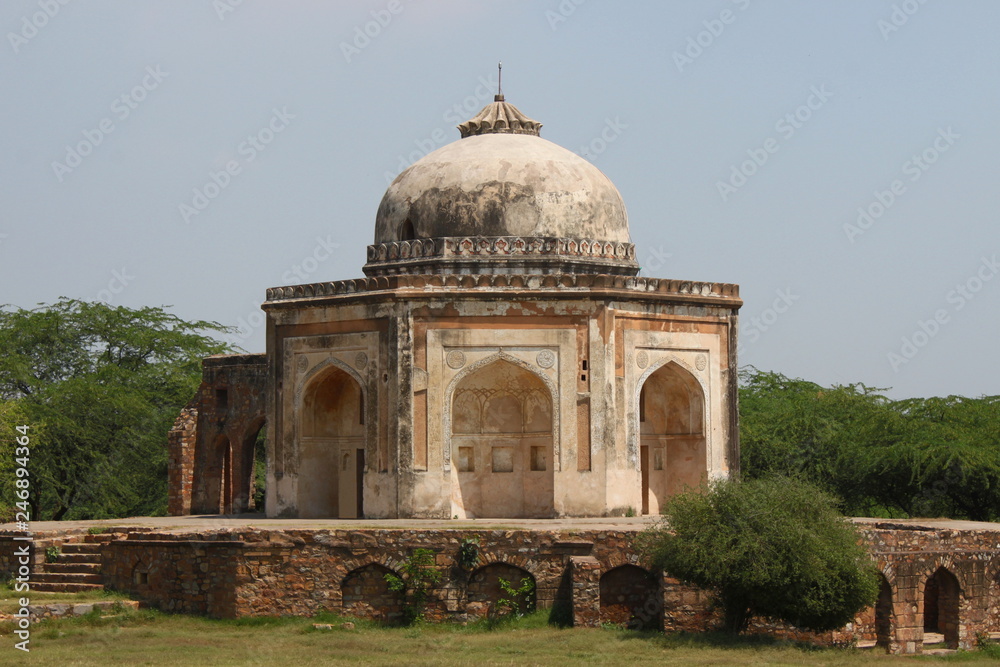 South-western facade of the tomb of Mohd Quli Khan in Mehrauli, New Delhi, India 
