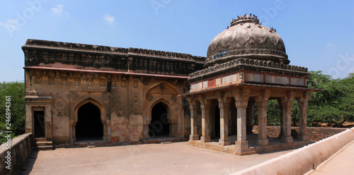 Walled mosque and tomb of Khwaja Mohammad in Mehrauli, New Delhi, India photo