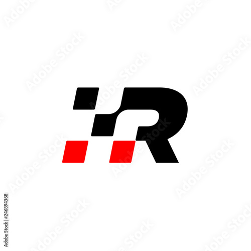 letter R Racing Flag Logo Design Vector