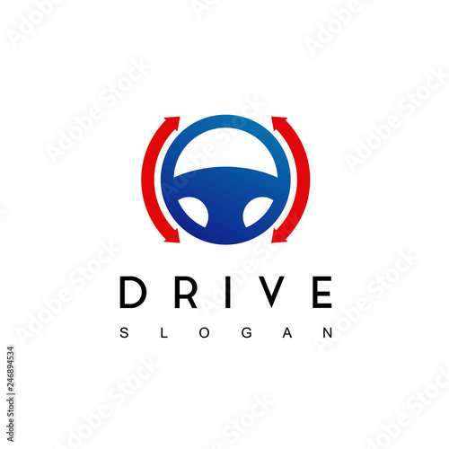 Steering Wheel, Drive Logo Design Inspiration