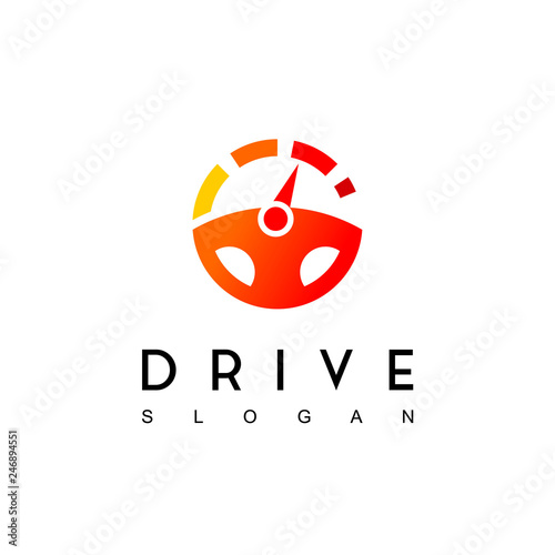 Steering Wheel, Drive Logo Design Inspiration