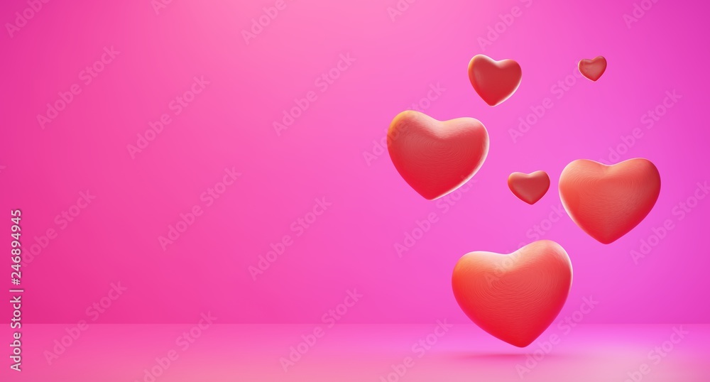 hearts background 3d-illustration