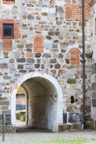 entrance to medieveal castle in Sweden
