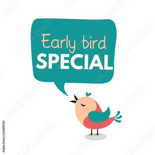 Early bird special flyer or banner design template. Early bird discount promotion. Vector illustration