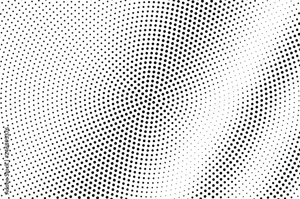 Black on white halftone vector. Diagonal dotted texture. Centered dotwork gradient. Monochrome halftone overlay