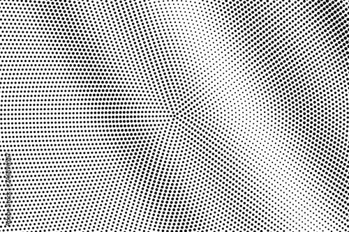 Black on white centered halftone texture. Diagonal dotwork gradient. Dotted vector background