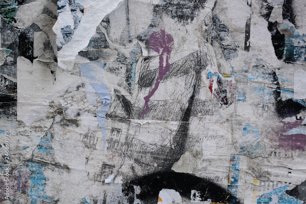 Fototapeta premium Abstract torn posters