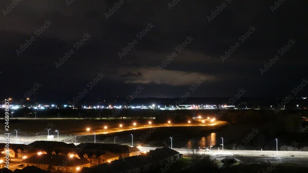 Timelapse Moving Storm Close Up Clouds At Night Over Neighbourhood And Body Of Water Timelapse Moving Storm Close Up Clouds At Night Over Neighbourhood And Body Of Water